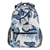 Xigua Mochila De Mariposa Azul Impermeable Para Portatil, Mo