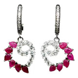 Aretes De Rubí Rosas Naturales Jx299