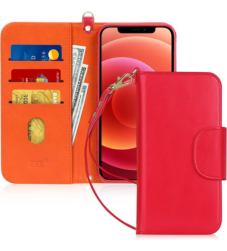 Funda Fyy iPhone 12/12 Pro + Correa Rojo