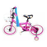 Bicicleta Infantil Rodado 16 Nena Frozen Rosa Con Rueditas