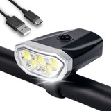 Farol Lanterna Bike 5 Leds Usb Recarregavel Mobile Power