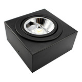 Spot Plafon Sobrepor Box Ar111 Direcionável + Led 12w Cor Preto 110v/220v (bivolt) Iluminar Ambiente Plafon Box