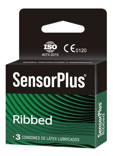  Sensor Plus 3 Preservativos Ribbed Texturado