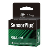  Sensor Plus 3 Preservativos Ribbed Texturado