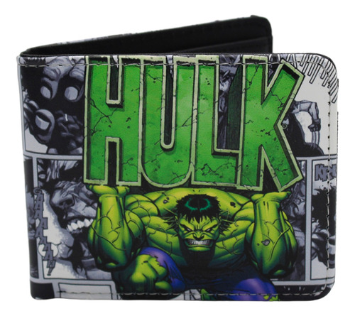 Cartera Hulk Comic Blanco Y Negro - Letras Color - Marvel