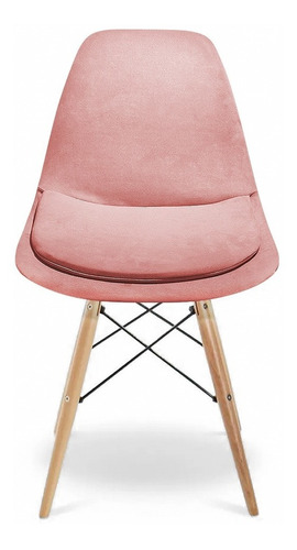 Capa Para Cadeira Eames Eiffel Com Almofada Suede Rosé