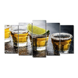 Quadro Mosaico Painel Bar Bebidas Drinks Tequila - 5 Placas 