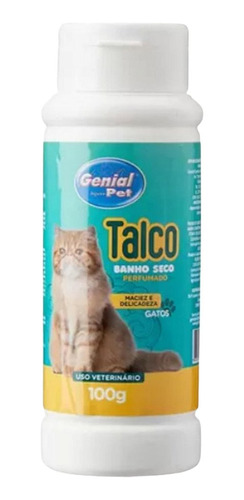 Talco Banho Seco Para Gatos 100 Gr - Genial Pet