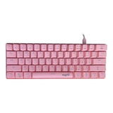 Teclado Gamer Nisuta Nskbgz61 Qwerty Outemu Red Español España Color Rosa Con Luz Rgb