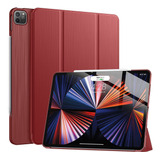 Funda Soke iPad Pro 5th Gen 12.9 2021 Porta Lapiz Rojo Vino