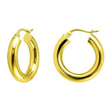 Aros De Plata Con Baño De Oro Amarillo, 4mm, 15-30mm