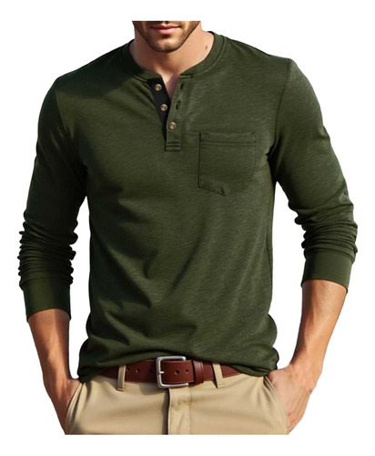 Tops En U Para Hombre De Moda Casual Con Bolsillo Redondo Co
