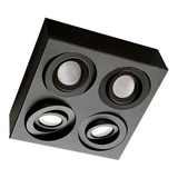 Plafon Techo Modulus Dicro 4 Cuadrado-negro Led Incluido