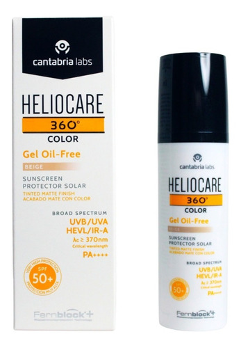 Bloqueador Heliocare 360 Gel Oil-free Color Beige Spf 50 