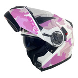 Casco Abatible Punto Extremo Xr650 Blanco Rosa