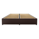 Base Cama Box Madera Tapiz Magna Chocolate Matrimonial