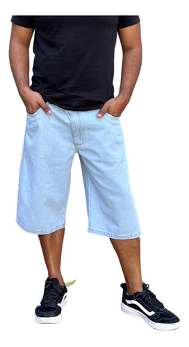 Bermuda Jeans Masculino Shorts Balão Estilo Skatista Largão