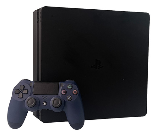 Playstation 4 Slim Pro Preto Controle Sem Fio Azul Ps4