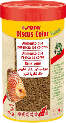 Sera Discus Color Nature 105gr Comida Gránulos Peces Discos