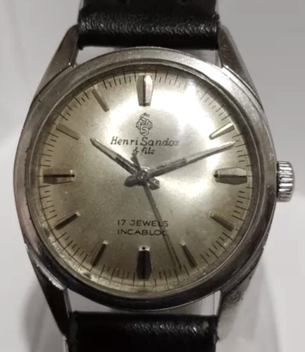 Fino Reloj Suizo Henri Sandoz '60s Antíguo Vintage No Rado 