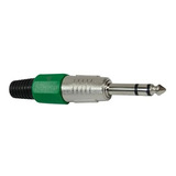 Plug P10 Stereo Profissional Verde Escuro