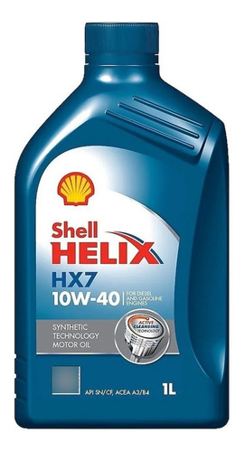 Aceite Semi Sintetico 10w40 Shell Helix Hx7 - 1 Litro