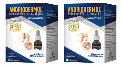 Kit Com 2 Andriodermol Loção 50ml Micose  União Química