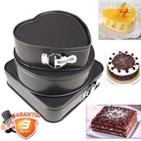 Set De 3 Moldes Variados De Torta Antiadherente/ Disparocl