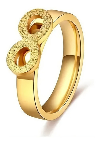 Anillo Acero Inoxidable Argolla Color Oro Infinito Mujer