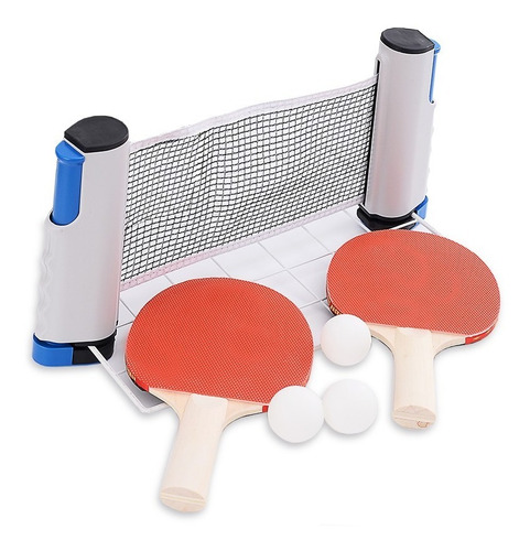 Juego De Ping Pong Portátil Con Red Retráctil Y Raquetas