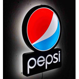 Cartel Luminoso Led Logo Pepsi Cola Rojo Clasico Deco Bar