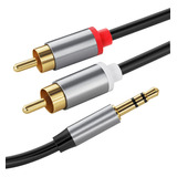 Cable Auxiliar Audio De 2 Metros Con Conector De 3.5mm A Rca