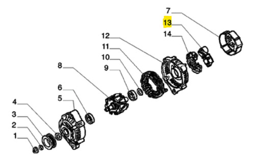 Porta Diodos Con Tapa Trasera Alternador Fiat 500 1.4 8v Ori Foto 9