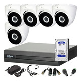 Kit Seguridad Dvr 8ch+ 5 Cámaras Domo Full Hd Exterior+disco