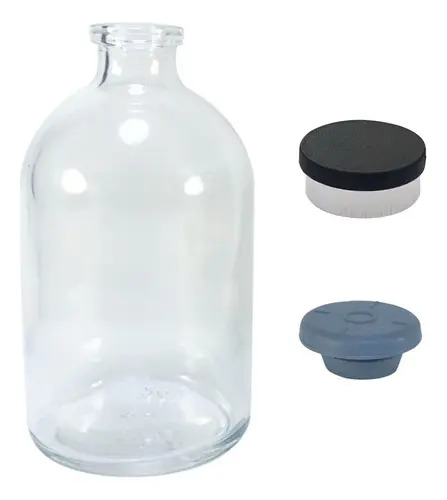 Frasco Penicilina 100ml C/ Borracha E Selo Flip Off (10unid)