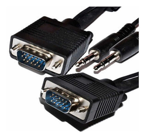 Cable Vga Con Audio 3.5mm, 3 Metros, Negro.