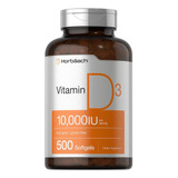 Vitamina D3 10,000iu Con 500 Softgels Horbaach Hecho En Usa