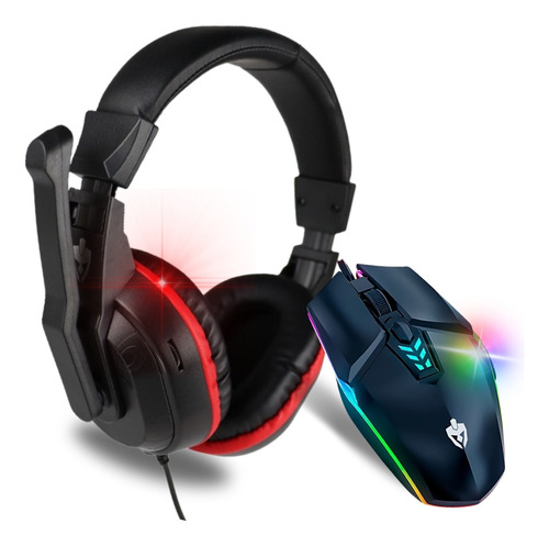 Combo Gamer Periféricos Kit Headset + Mouse Gamer Rgb Evolut