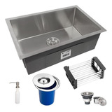 Cuba Quadrada Inox 304 Gourmet 7040 Lixeira 5l E Acessórios