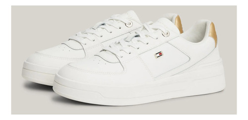 Tenis Tommy Hilfiger Essential Basket Gold De Mujer Mod.6ybl