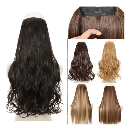 Aplique De Cabelo Fio Invisível Mágico Cabelo Extensão Bio