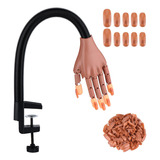 Mão Articulável De Treino Manicure Com Garra + 105 Unhas