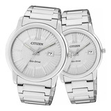 Reloj Pareja Citizen Numero Romanos Eco-drive Fechador 