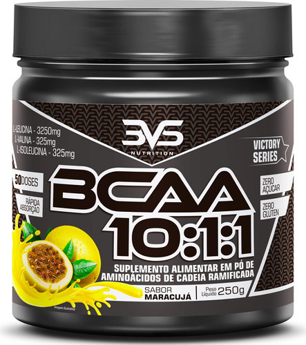 Bcaa Em Pó 10:1:1 Ultra Concentrando 250g Sabor: Maracujá - Fórmula Exclusiva Com 3900mg De Aminoácidos Por Dose