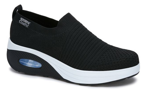 Sneaker Casual Prt44968 Transpirable Suela Suave Malla Negro