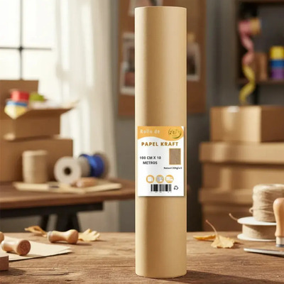 Rollo Papel Kraft 100cm Ancho x 10m 120g Resistente Envoltura | Meses sin interés