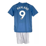 Kit Camiseta Y Short Haaland 9 Manchester City 2024 Niño