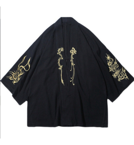 Chaqueta Bordada Tipo Kimono Vintage Para Hombre