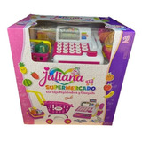 Juliana Supermercado Con Caja Registradora Y Changuito Color Rosa