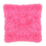 Funda Almohadon Pelo Largo 45x45 Rosa Chicle C/cierre Vip